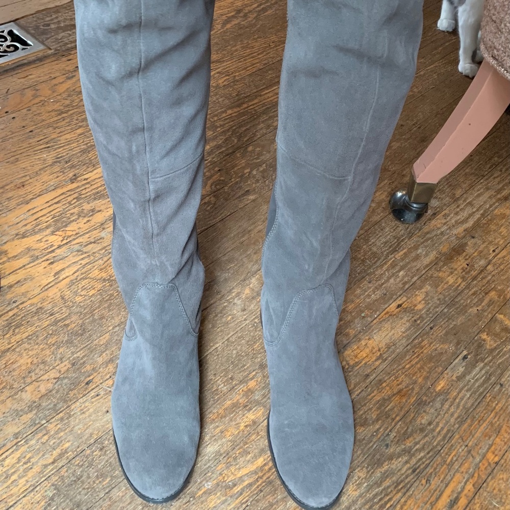 Charles by Charles David Gray Suede Knee High Boot 9.5